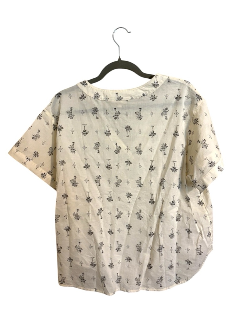 Lucky Brand White Palm Tree Print Tie Front Top XL - Picture 4 of 6
